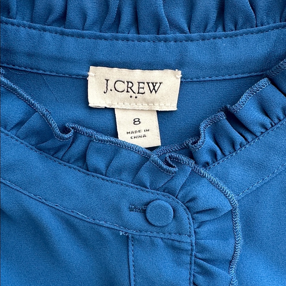 J. Crew Vibrant Blue Button-Up Blouse - Picture 9 of 16